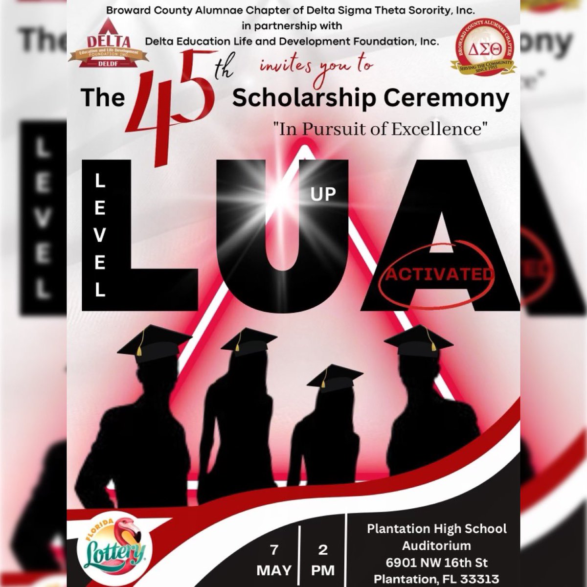 The Scholarship Ceremony in partnership with DELDF and the Florida Lottery will be awarding thousands of dollars to deserving Broward County Public School seniors. 

Join us in celebrating scholarship recipients of Scholars Academy/May Week 2023. 

#BCACDST #DELDF #Fundingfutures