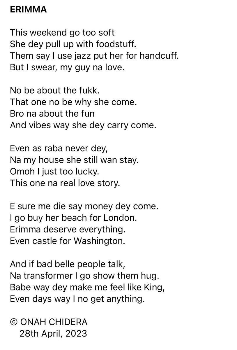 OnahChidera7's tweet photo. ERIMMA

#poems #poetry #poet #poetrycommunity https://t.co/GonCvrwXLa