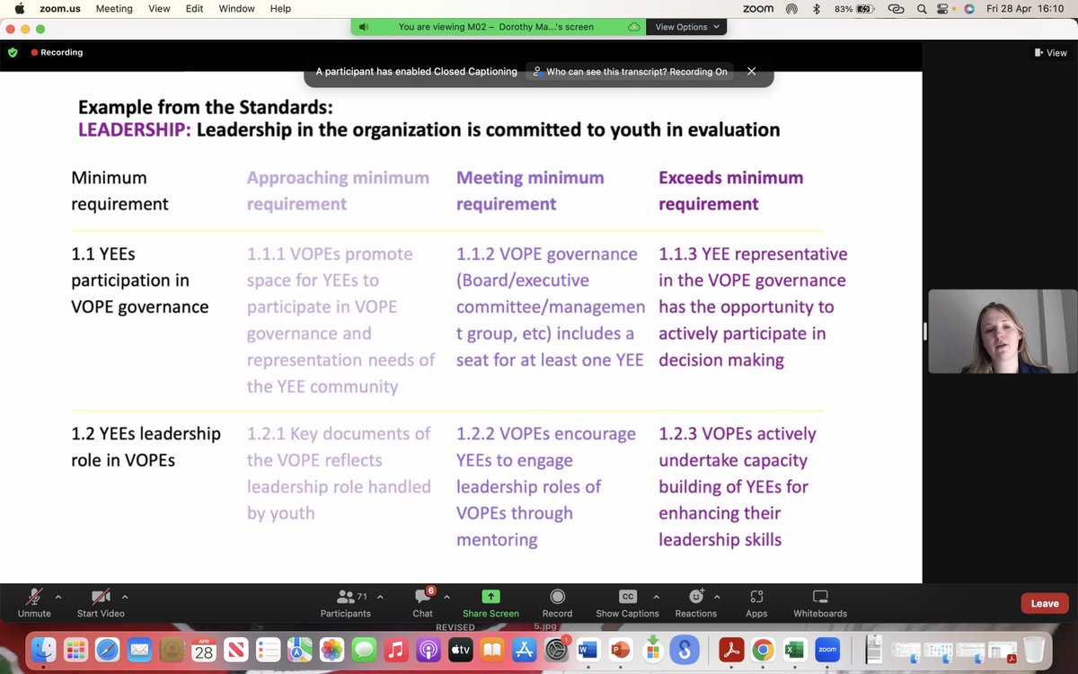 pongeweb's tweet photo. “Engaging youth in #evaluation drives innovation allows the eval community &amp; discipline to grow.” Raquel @uinthemist of @ReLAC_eval at the launch of standards for youth in eval, for youth orgs &amp; VOPEs. #Eval4Action @tweet_afrea @AfrEA_YEE #YouthInEvaluationWeek https://t.co/5R67SPXZPu
