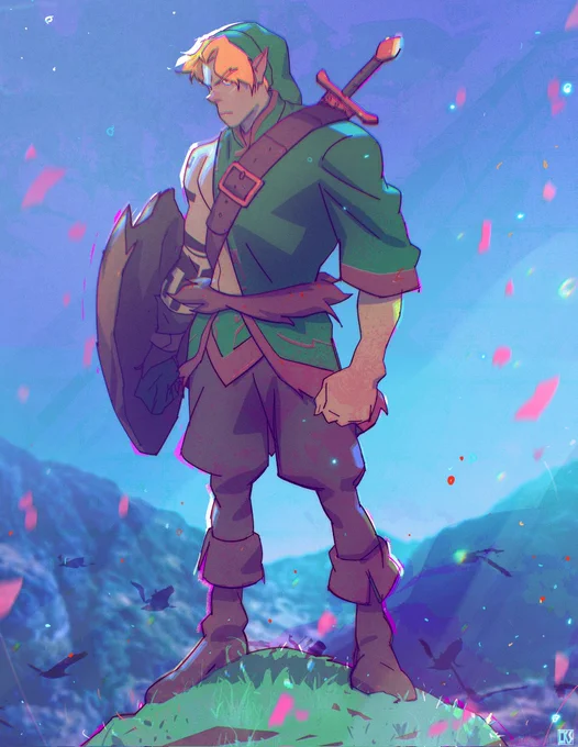 My Link....looking like a bully.  Lol - #Zelda #link #Nintendo #procreate