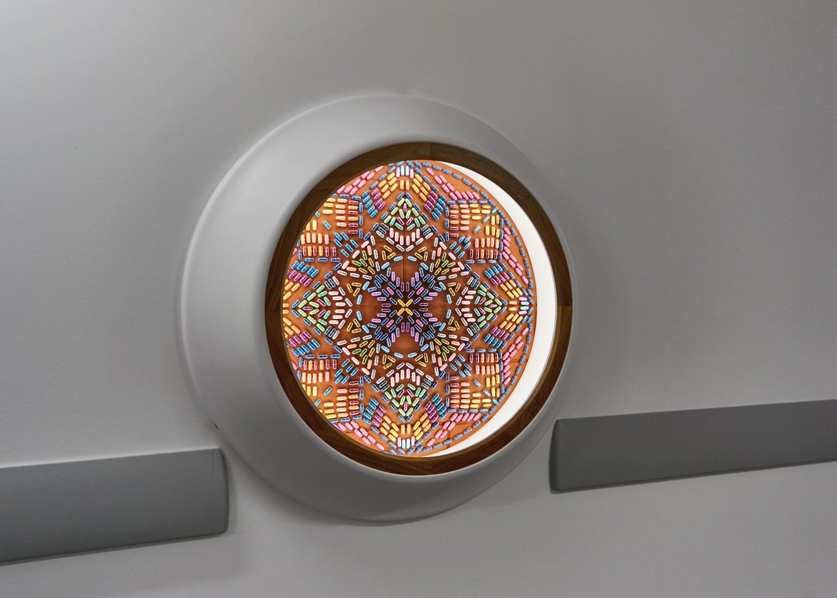 GinkgoProjects's tweet photo. Artist Kate Ive was commissioned to make artworks within wall mounted lightbox cabinets throughout the @nhs_lothian hospital

As part of the major art in healthcare programme #BeyondWalls led by @GinkgoProjects

Kate worked closely with furniture maker Joachim King... (1/3) https://t.co/PmU0razLug