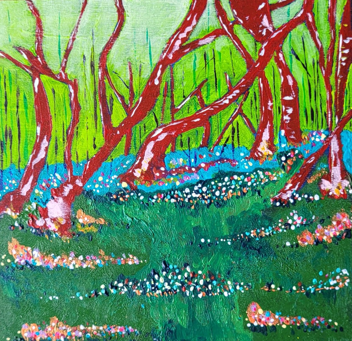 scenesbysophie's tweet photo. New work coming soon to Marks Tey @county_events 
27th May 2023 -  new work , exciting twist 
#contemporarylandscape #acryliclandscape #woodlandpainting #newartworks https://t.co/iv735pdBzF