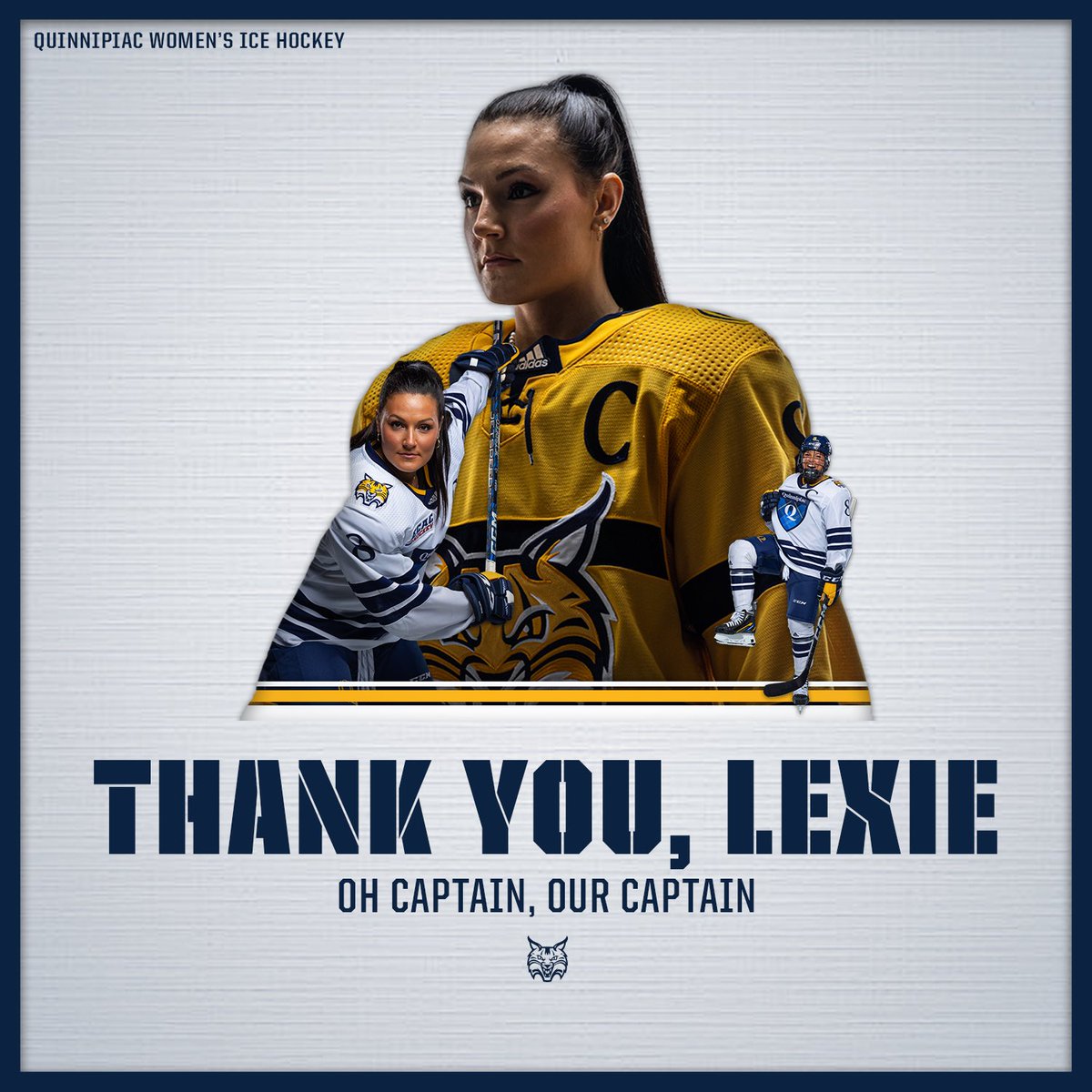 QU_WIH's tweet photo. Moments like these are ones we’ll never forget 🥹 Thank you, Cap 🫡
#ThankYouLexie #BobcatNation https://t.co/8BTab0Era6