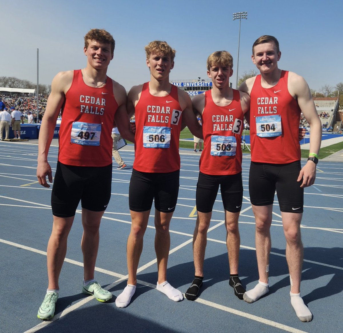 CFHSGoTigers's tweet photo. LIVE from @DrakeRelays - your top 10 Distance Medley #tigerpride 

PC: Eileen Crotty https://t.co/KSrvSqHh4a