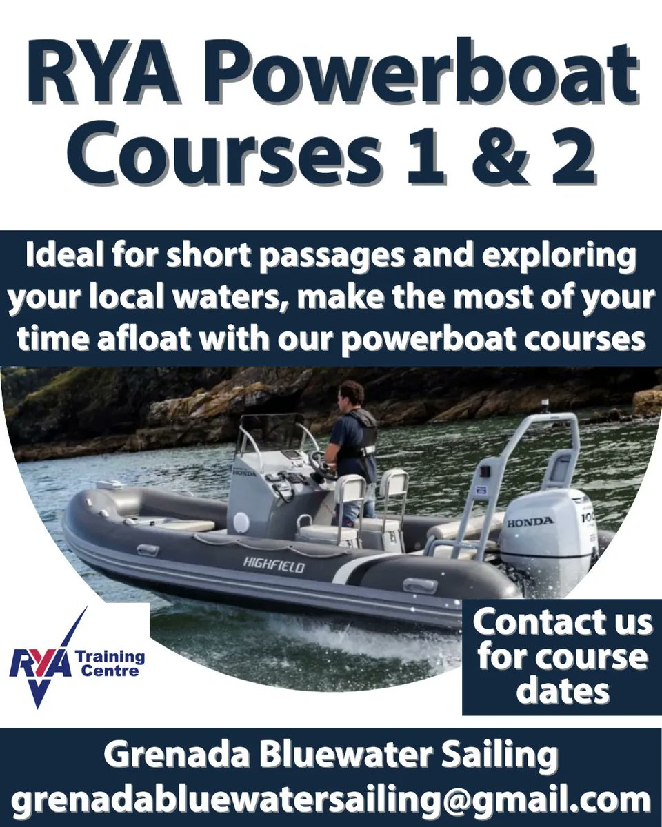 SailingGrenada's tweet image. RYA Powerboat Courses 1 &amp;amp; 2 are now available in Grenada 🚤 🇬🇩 More info &amp;gt; mailchi.mp/ee71c6694cb7/p… #Boating #LearnToBoat #Grenada #PureGrenada #Powerboat