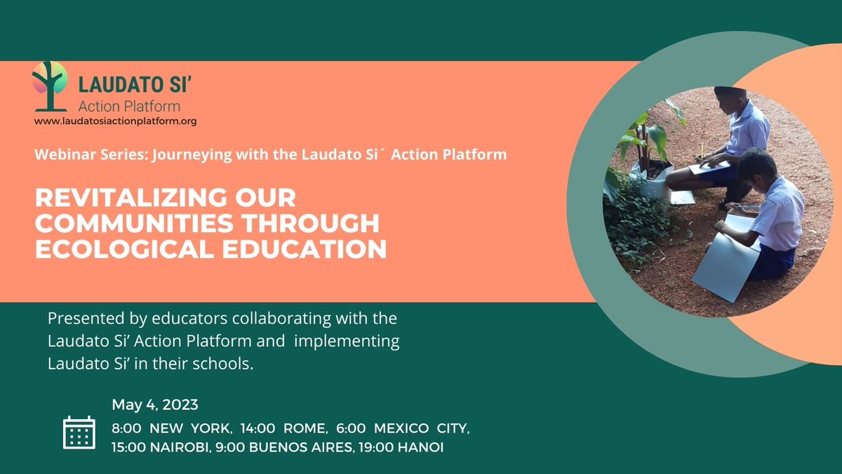 lsap_eng's tweet photo. Exciting news for all #educators! Our upcoming webinar on implementing #LaudatoSi’ in your school is just around the corner. Don't miss out on the opportunity to learn from fellow educators immersed in this important work. Register now! 
https://t.co/jkmrXMT6wY https://t.co/rLhb6bEAzl