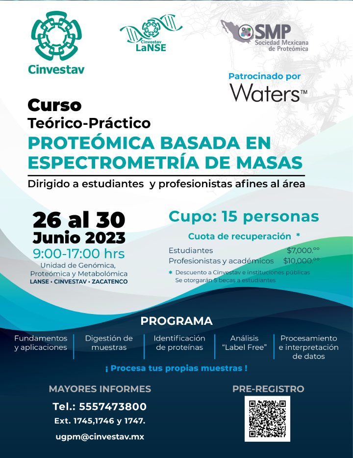 Les invitamos al primer curso teórico-práctico del año.  Tenemos becas para estudiantes. Nos vemos la última semana de junio en <a href="/cinvestav/">Cinvestav</a>. Aseguren su lugar. #Mexico_es_ciencia #Mass_Spectrometry #SocMexPro