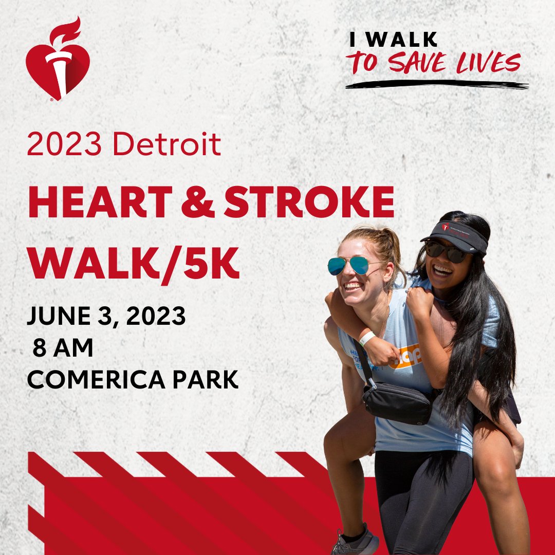 MichiganAHA's tweet photo. Planning on joining us for the #DetroitHeartWalk 5K on June 3? Today is the last day to register to receive your 5K t-shirt! To register and learn more about the event visit https://t.co/RKVtwhqmMj https://t.co/YOX4H5meRC
