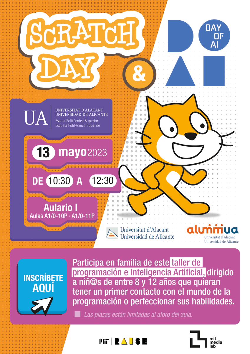 Instituto de Inteligencia Artificial (@iia_es) on Twitter photo Aprender IA es esencial en la era en que vivimos. Desde el IIA apoyamos iniciativas educativas para los más peques: taller de IA y programación que organiza nuestra alumni <a href="/macucaruana/">Macu Caruana</a> junto a <a href="/_Alumni_UA/">AlumniUA</a>.
📆 13/05/2023
🕥 10:30-12:30
📍Aulario I en <a href="/UA_Universidad/">Universidad de Alicante UA</a> Aprender IA es esencial en la era en que vivimos. Desde el IIA apoyamos iniciativas educativas para los más peques: taller de IA y programación que organiza nuestra alumni <a href="/macucaruana/">Macu Caruana</a> junto a <a href="/_Alumni_UA/">AlumniUA</a>.
📆 13/05/2023
🕥 10:30-12:30
📍Aulario I en <a href="/UA_Universidad/">Universidad de Alicante UA</a>