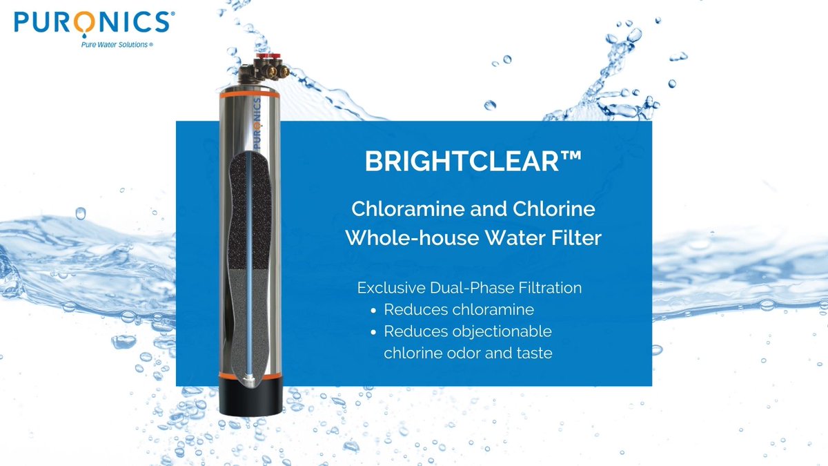 puronics's tweet photo. Are you concerned about chloramine and chlorine levels in your water? With an exclusive dual-phase filter media treatment process, the BrightClear™ optimizes filtration of municipal water so you can enjoy clear, great tasting water: https://t.co/lSmsywX5k9 
#cleanwater #puronics https://t.co/FXz8F48CCW