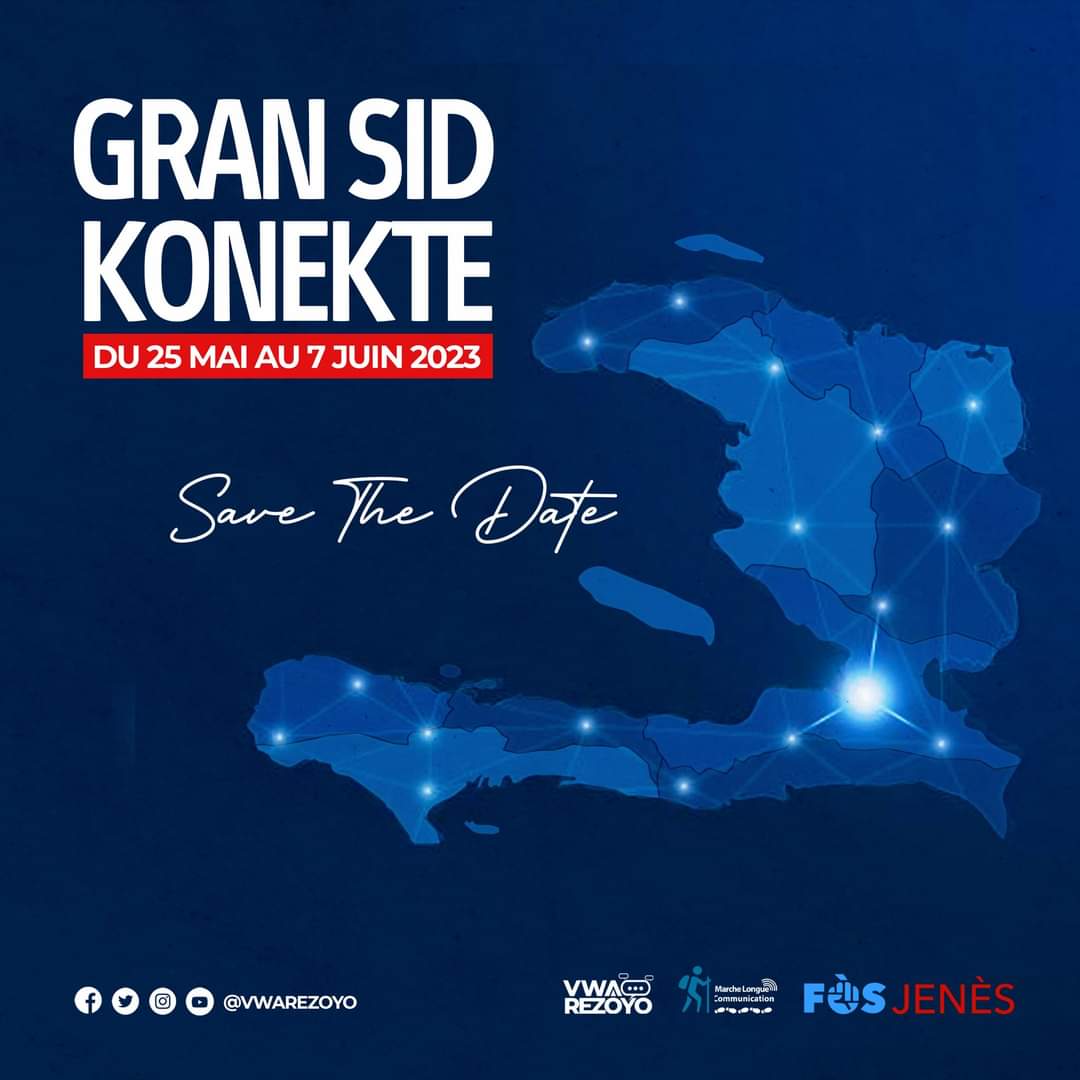 StBlot's tweet photo. GRAN SID KONEKTE 

Du 25 mai au 7 juin 2023
(Save the date)

@JackyLumarque
@PharelKesner 
@JosephHaroldPierre
@Abedjluniverse

#VwaRezoYo 
#FòsJenès https://t.co/enH69P37wX