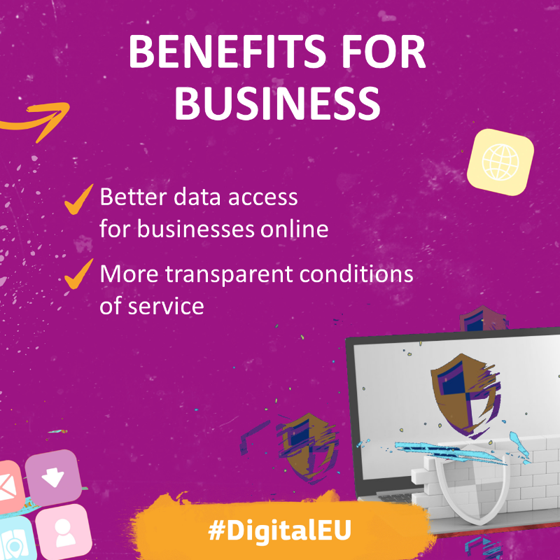 EU_Commission's tweet photo. Europe deserves fairer, more transparent and contestable digital markets. 

As of today, the Digital Markets Act becomes applicable, allowing us to take actions that will bring better conditions for consumers and businesses, open up opportunities and end unfair practices.

#DMA