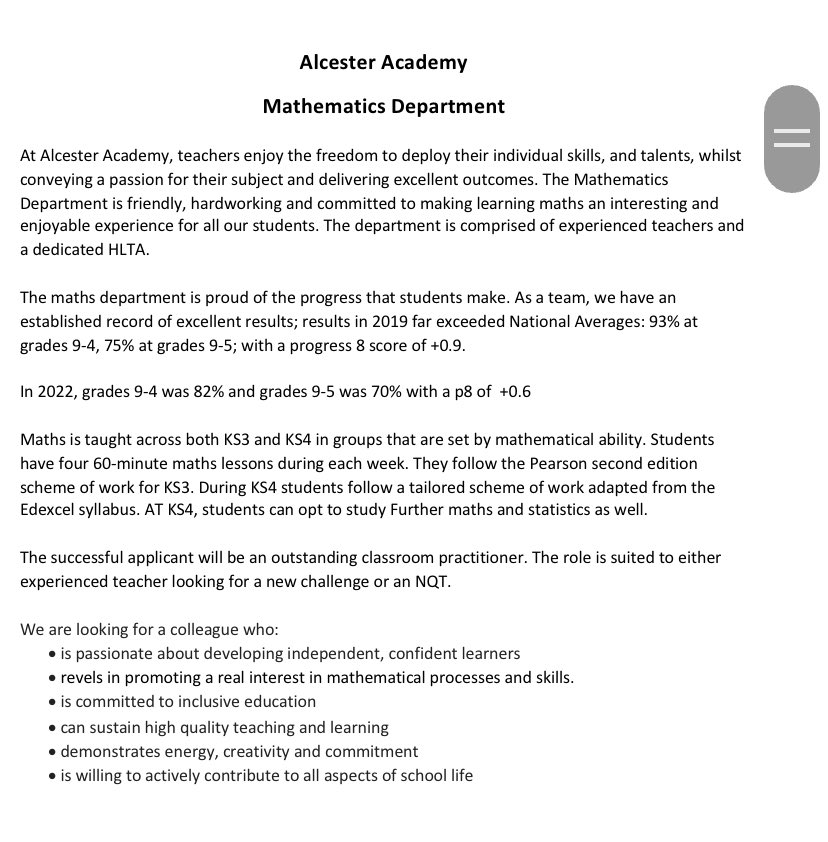Alcester Academy (@alcesteracademy) on Twitter photo We are recruiting for September 2023 <a href="/AlcesterAcademy/">Alcester Academy</a> to our fantastic maths team. This role has literally gone live today. Please retweet and contact me head@alcesteracademy.org.uk We are offering an attractive package for the right candidate! We are recruiting for September 2023 <a href="/AlcesterAcademy/">Alcester Academy</a> to our fantastic maths team. This role has literally gone live today. Please retweet and contact me head@alcesteracademy.org.uk We are offering an attractive package for the right candidate!