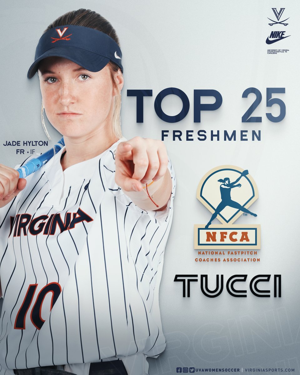 Congrats to Jade Hylton on being named TUCCI/NFCA National Freshman of the Year Top 25!

📰: wahoowa.net/42pfzFh

#GoHoos | #OnTheRise | #HoosNext