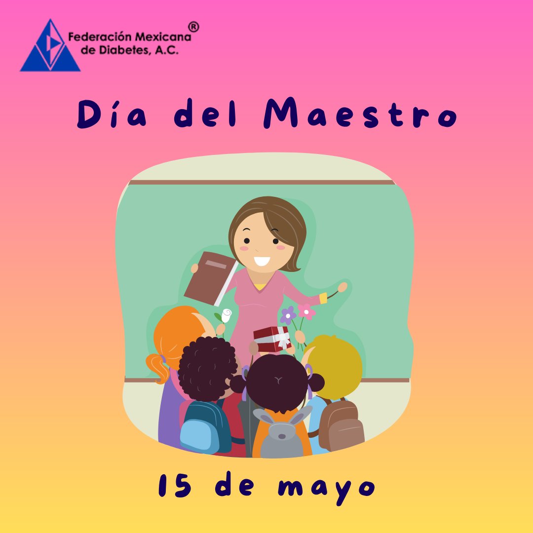 fmdiabetes's tweet photo. Cada 15 de mayo se conmemora el Día del Maestro, esta celebración la decretó el presidente Venustiano Carranza en 1918 con el fin de honrar a todos los docentes y educadores de México.
¿Sabías que la educación es un derecho fundamental?
¡Feliz Día del Maestro! 👩‍🏫👨‍🏫 https://t.co/q5Gco4Qbpv