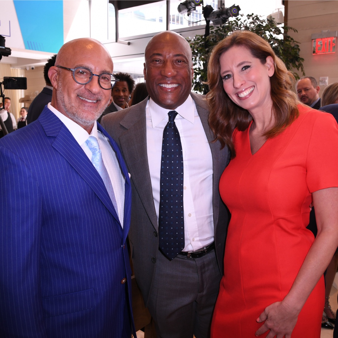 AllenMGroup's tweet photo. #Innovation, #technology & #growth were the leading topics of the #AMG inaugural upfront presentation. #ByronAllen brought in weather channel stars, #JimCantore & #StephanieAbrams PLUS 3 of AMG's newest court stars, #MarilynMilian, #EboniKWilliams, & the legendary #GregMathis. https://t.co/jG52xoiSdV