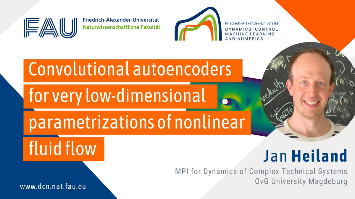 UniFAU_DCN's tweet photo. New 📒post on #MathAndResearch at @UniFAU_DCN:
"Convolutional autoencoders for very low-dimensional parametrizations of nonlinear fluid flow"
🔸By Jan Heiland @jnhlnd, @MPI_Magdeburg
See more:
https://t.co/T4PVAgr2Dh
#FAU #FAUDCNAvH #movingKnowledge https://t.co/DOPOmKwy5w