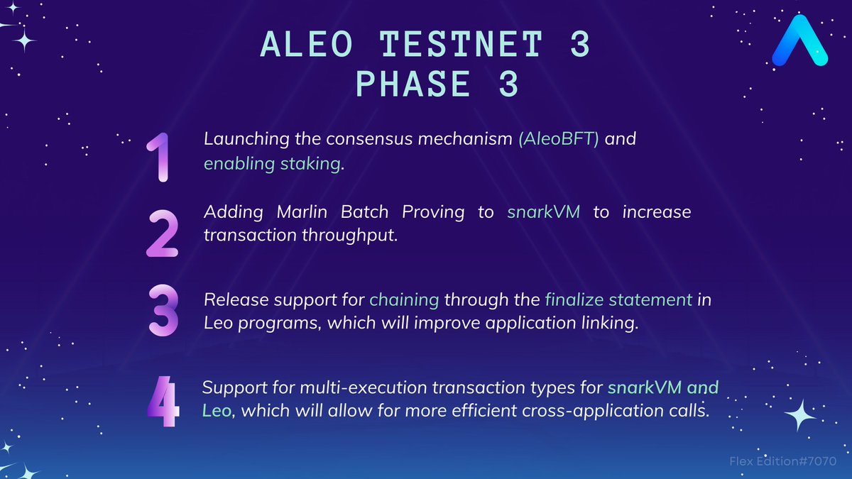 FlexEdition's tweet image. Aleo Testnet 3 Phase - 3 
Check new updates

#aleo #testnet3 #alefun #web3
