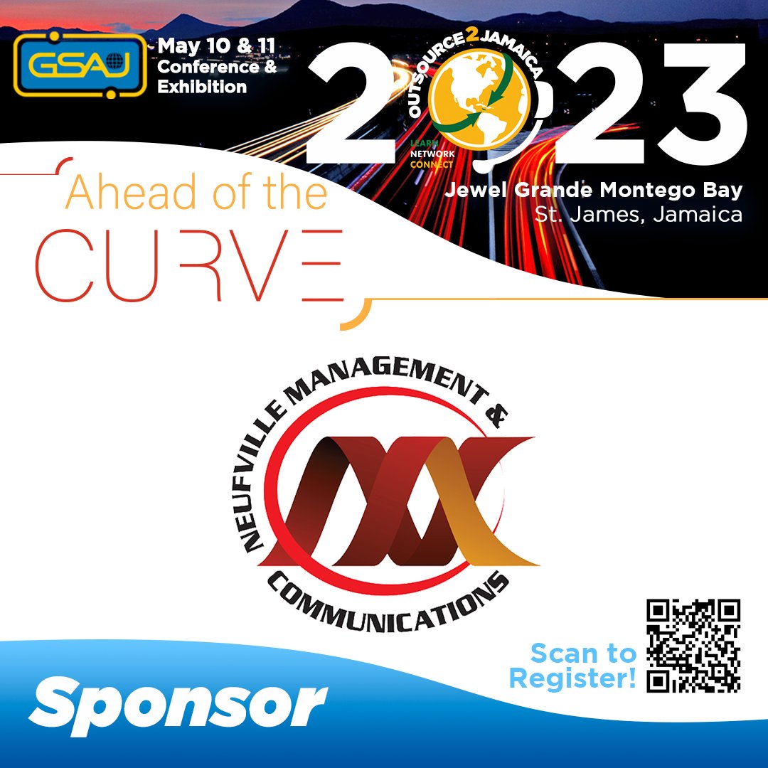 Outsource2Ja's tweet photo. Big thanks to our amazing sponsors! Special shoutout to Neufville Communications.

Join us at Jewel Grande on May 10 &amp; 11 for two days of game-changing insights and networking opportunities. 

Register for #Outsource2Jamaica now! #TwoWeeksAway https://t.co/jP7PSfH0nn