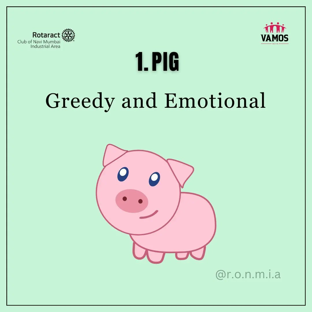 RONMIA_5's tweet photo. Like investors, traders too have been linked with different animal qualities🤫

Which animal reveals your trading behaviour?🤫
.
.
.
.
#finance #explore #rotaract3142 #vamos #funfacts https://t.co/u1KmzShtM1