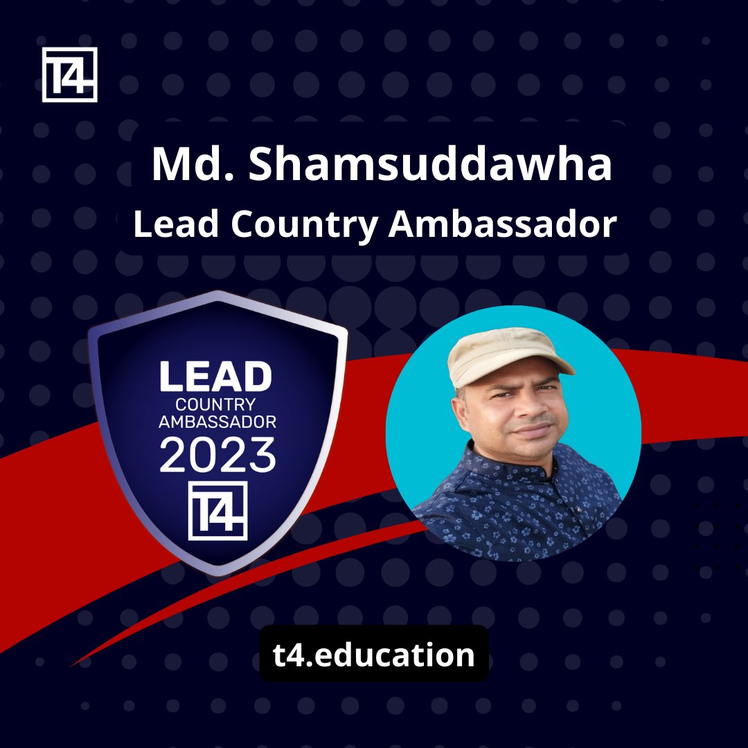 Another global achievement. 
Thanks❤ @T4EduC  for this great honor.
#T4Education
#T4CountryAmbassador
#T4LeadCountryAmbassador