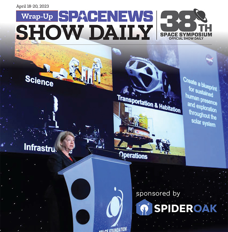ActuSpace's tweet photo. SpaceNews a produit le Show Daily officiel pour les trois jours d'exposition du 38e Space Symposium à l'hôtel Broadmoor à #Colorado Springs, du 17 au 20 avril 2023. https://t.co/z6RV5EojCy