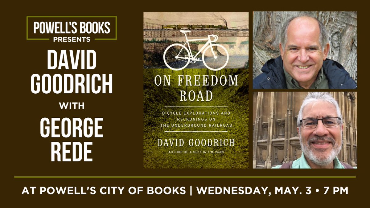 georgerede's tweet photo. Please join me as I interview author David Goodrich about his experiences cycling along the routes of the Underground Railroad. https://t.co/VhrlSuYDTm