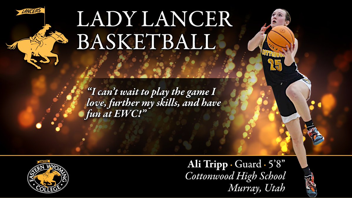 Ali Tripp signs with EWC Lady Lancer Basketball!

Ali Tripp · Guard · 5'-8”
Cottonwood High School
Murray, Utah

#EWC #EasternWyomingCollege #LadyLancerBasketball #EWCBasketball