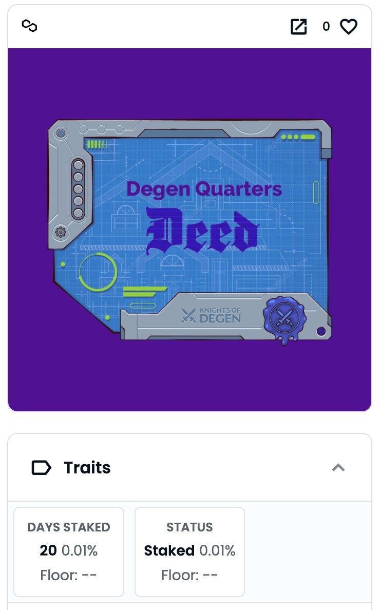 Have you staked your deed yet?  You can now track staking progress on your OS metadata.