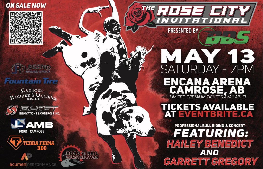 ❗️TICKETS ARE GOING FAST for PBR Camrose May 13  @ Encana Arena ❗️

Come on out to the 2nd Annual Rose City Invitational PBR &amp; Concert

YOU DON’T WANT TO MISS!🙌🏼
Bring the family, bring your friends or just bring yourself!

💥Ticket Link💥 
eventbrite.ca/e/the-rose-cit…

#PBRCanada 🇨🇦