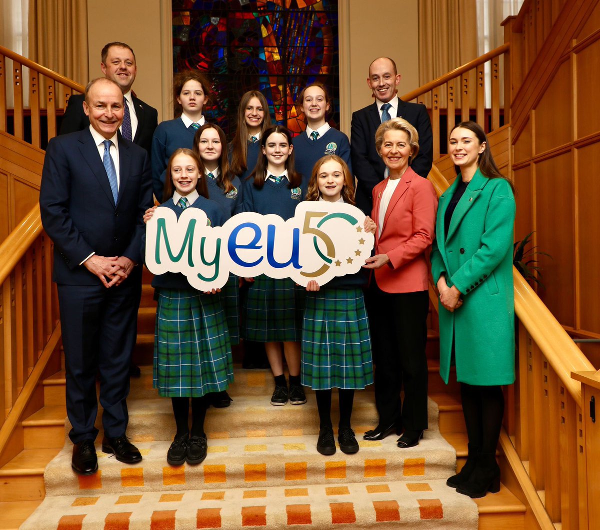 emireland's tweet photo. 5,000 participants and 8 months later, we have our winners of the #MyEU50 Youth Competition 🙌

Primary Level:
🥇 Balbriggan Educate Together National School

Post-Primary Level:
🥇 Gaelcholáiste Mhaigh Nuad

Third Level:
🥇 Favour Ochonma, UCD

What a journey it’s been 💙💚 https://t.co/pt1V3tGEg0