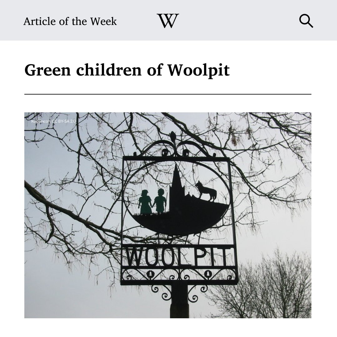 Wikipedia's tweet photo. One summer in the 12th century, two children with green skin appeared in Woolpit, England, speaking an unknown language and refusing to eat anything but raw fava beans.

This is the legend of the green children of Woolpit. Learn more: https://t.co/p0XEONQqvq https://t.co/qDuP89IDAd