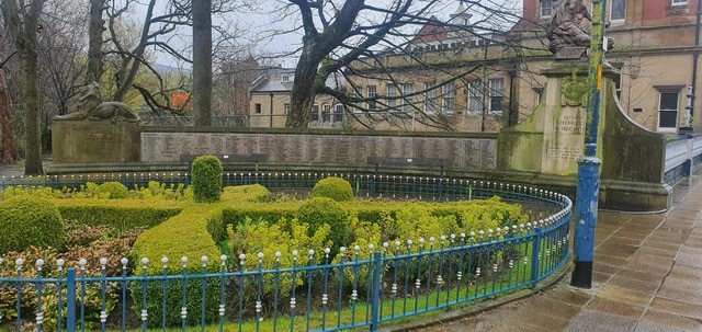 BullenCons's tweet photo. In preparation for the Coronation of King Charles, Bullen Conservation has been appointed to restore Stalybridge War Memorial to its former glory. Works include Doff cleaning , patch pointing and masonry repairs.  Proud to be playing our part #warmemorials #kingscoronation https://t.co/RQCyyLNfeT