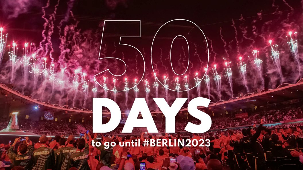 SO_Pakistan's tweet photo. 🌟The countdown starts! With only less than 5️⃣0️⃣ Days to go, Are you just as excited as we are?! 🤩
@SOWG_Berlin2023
@SpecialOlympics
#AreYouReady #SpecialOlympicsWorldGames #UnbeatableTogether #SupportTeamPakistan #JevayJevayPakistan https://t.co/dTyVOnp7k3