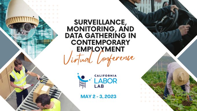 UCBLaborCenter's tweet image. Are you concerned about the use of technology in the workplace? Learn about the extent of surveillance, monitoring, and data gathering in contemporary employment on May 2nd - 3rd: na.eventscloud.com/ehome/23clls #WorkplaceSurveillance #EmployeeMonitoring #DataPrivacy #TotalWorkerHealth