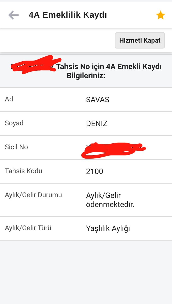 Emekli kaydım oluştu.emekleriniz için teşekkürler #vedatbilgin