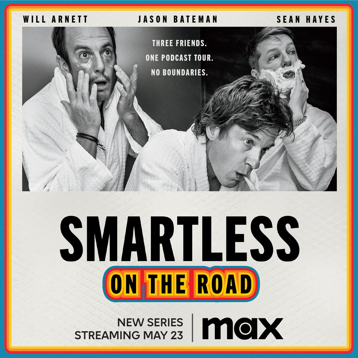StreamOnMax's tweet image. Your favorite podcast is going on tour. 

#SmartLessOnTheRoad premieres May 23, only on Max. #StreamOnMax
