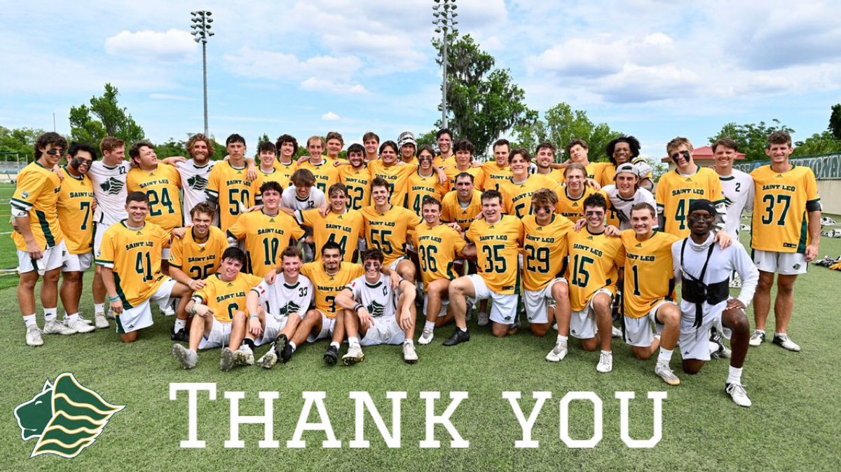 Saint Leo Men’s Lacrosse would like to thank our incredible parents, fans, and alumni for their unwavering support this season. We truly would not be as successful as we are without you guys. Bittersweet ending to a great season, but understand one thing: We’ll be back.

🦁 x 🔒