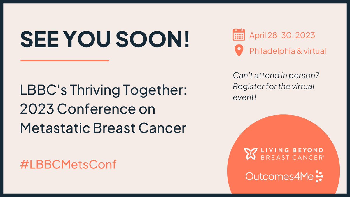 ✈️Our team's headed to @LivingBeyondBC's Thriving Together: Conference on Metastatic Breast Cancer #LBBCMetsConf. Be sure to stop by our booth this weekend, in person or virtually. See you soon!