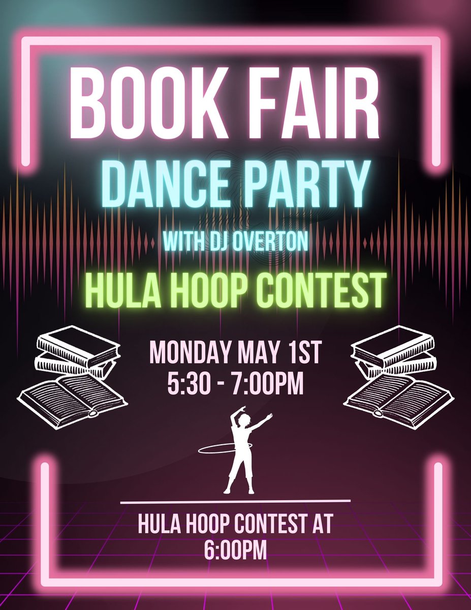 HaggarMariners's tweet photo. Due  to the expectant inclement weather and the postponement of the Spring  Fling, we will be closing the book fair at 3:30 today.  Don't despair,  we have a back up plan for an extended hours event.  Make plans to attend the  Dance Party and Hula Hoop contest on Monday, May 1. https://t.co/KM96FydWQ5