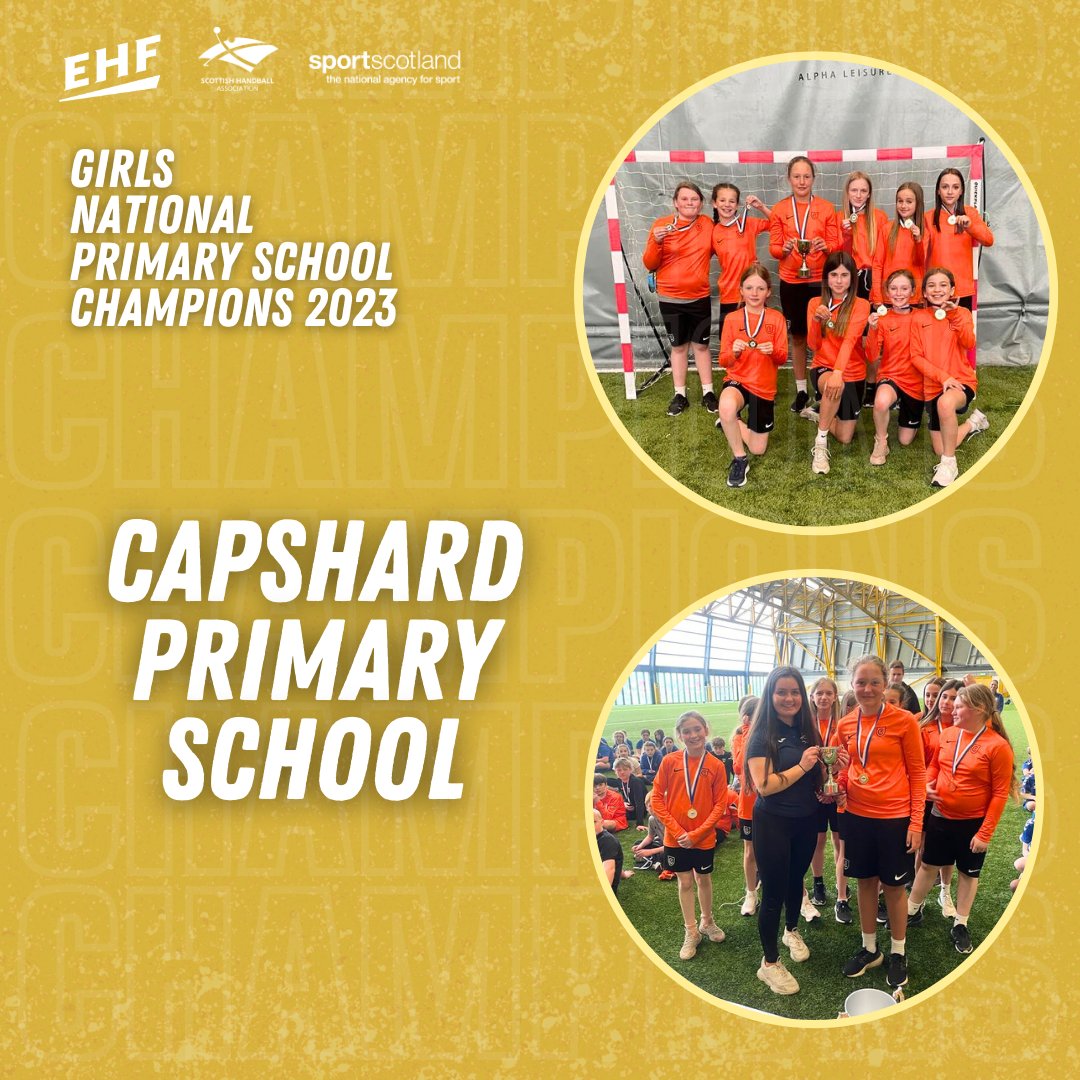scothandball's tweet photo. ... And that's a wrap on the 2023 National Primary School Handball Championship! 🏆🏆

Congratulations to our two winning teams: 

Girls Champions 🥇| @CapshardPS 
Boys Champions 🥇| @KA_JuniorSch 

Huge thanks to all who took part. A fantastic return to SHA School Competitions🌟 https://t.co/Bf6ODeZNMP