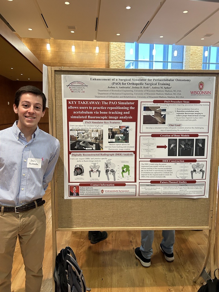 Roth Group: Biomechanical Advances in Medicine Lab (@uw_bamlab) on Twitter photo . <a href="/AndreattaJoshua/">Joshua Andreatta</a> and Mary (linkedin.com/in/mary-laudon/) presented their exciting work at the Undergraduate Research Symposium today!
These are ongoing collaborations with <a href="/ArantLesley/">Lesley Arant</a> and <a href="/DrAndreaSpiker/">Andrea Spiker, MD</a>
<a href="/UWMadison_BME/">UW-Madison BME</a> <a href="/wiscorthopedics/">UW Orthopedics and Rehabilitation</a> . <a href="/AndreattaJoshua/">Joshua Andreatta</a> and Mary (linkedin.com/in/mary-laudon/) presented their exciting work at the Undergraduate Research Symposium today!
These are ongoing collaborations with <a href="/ArantLesley/">Lesley Arant</a> and <a href="/DrAndreaSpiker/">Andrea Spiker, MD</a>
<a href="/UWMadison_BME/">UW-Madison BME</a> <a href="/wiscorthopedics/">UW Orthopedics and Rehabilitation</a>