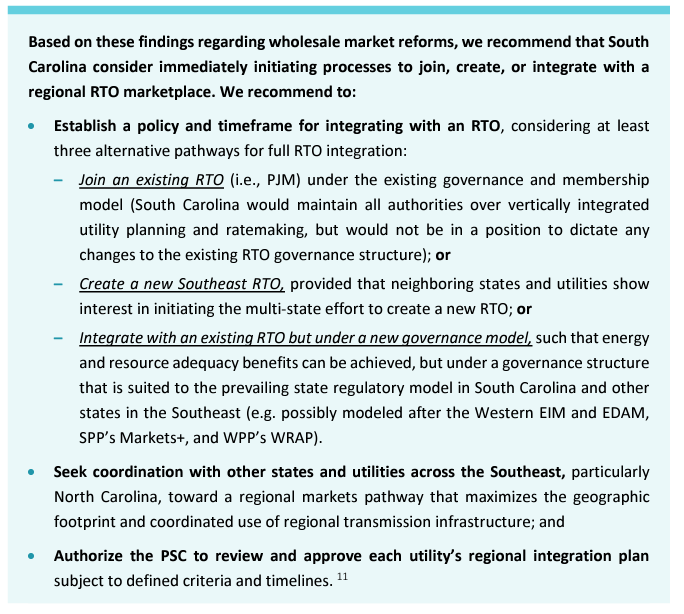 BREAKING: The South Carolina Market Reform Study Committee final report is now available via Brattle. Simple findings: Joining PJM would save ratepayers $281m-$362m ANNUALLY. Recommendation: ' consider immediately initiating processes to join, create, or integrate with a regional