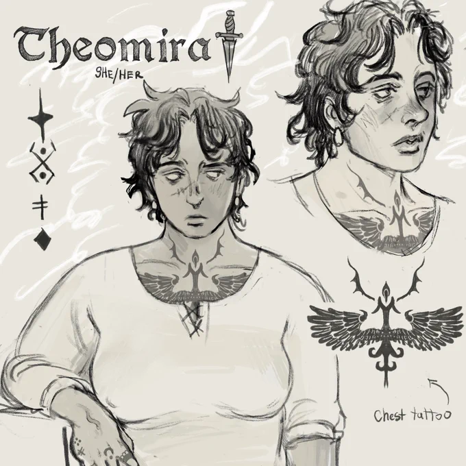 my other oc Theo from the same story,, whose a knight and was sent to kill Cal 🫢 she totally doesnt tho #procreate