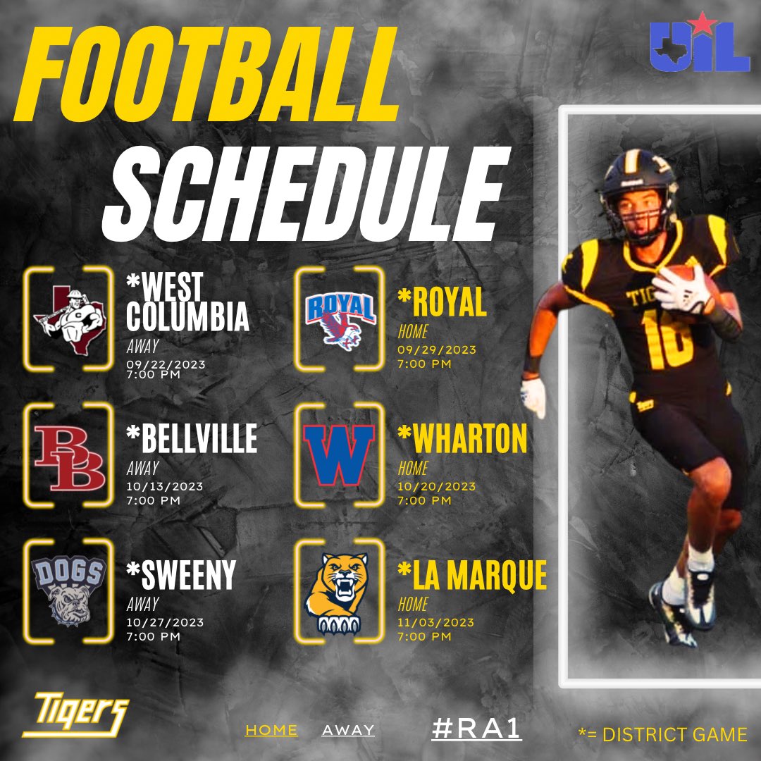 🚨2023 🏈🏈🏈 SCHEDULE RELEASE🚨 #GoTigers🐅 #RA1
