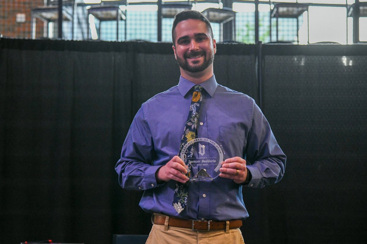 GoDuquesne's tweet photo. Staff Member of the Year 🏆

Congratulations to Spencer Daddario of @DuqLax and @DuqWSoccer for going above and beyond to ensure the success and development of our student-athletes.

 #GoDukes https://t.co/b1GJ66B1kB