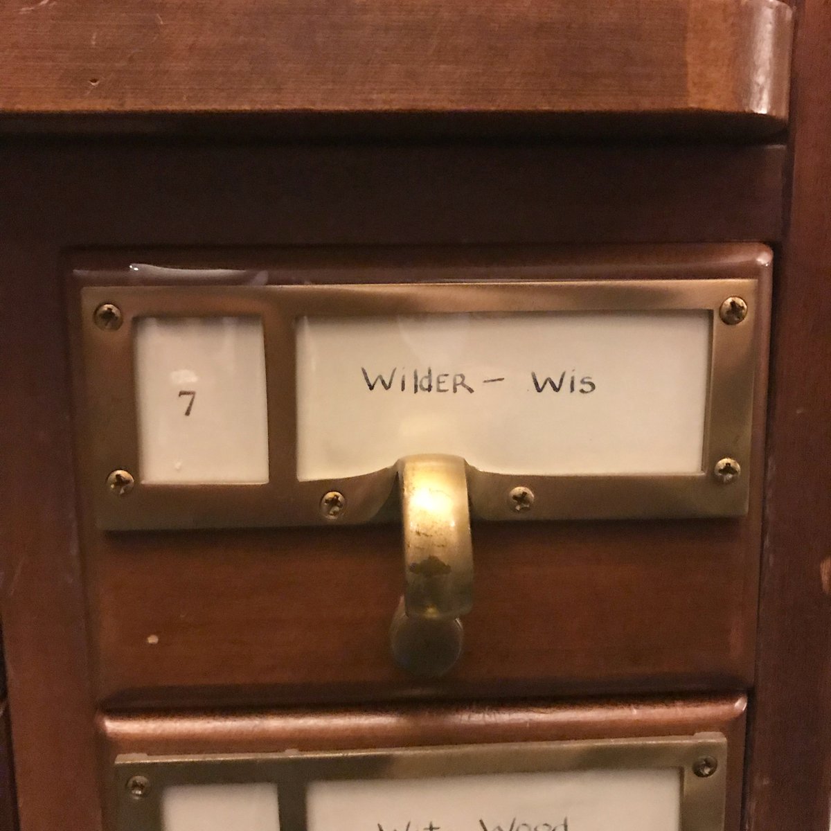 ThorntonNWilder's tweet photo. Here's one of our favorite card catalogs (remember them?) @nypl in honor of #nationallibraryweek https://t.co/n2Z5BFWYSn