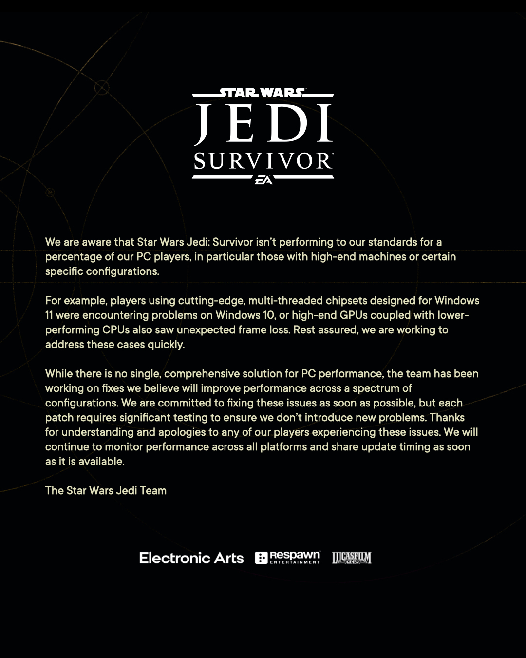 EA: Star Wars Jedi Survivor Pacing Very Strongly Against Expectations and  Against Fallen Order