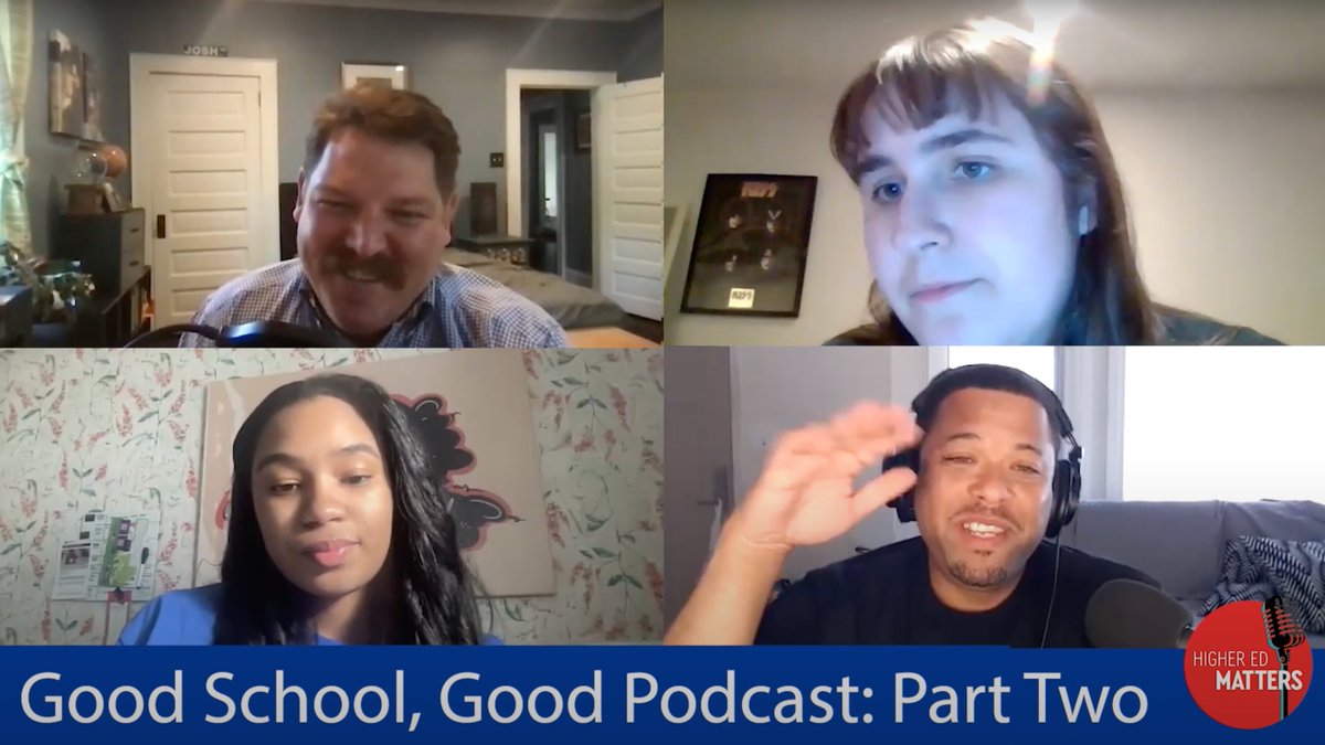 goodschoolpod's tweet photo. This week the crew was featured in 2 episodes of the podcast "Higher Ed Matters"! Check it out here: https://t.co/oogCPeWHB5 https://t.co/lbeNzeJIzD