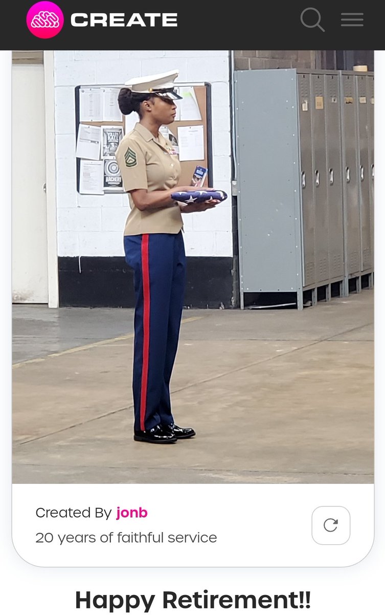 Congratulations to a good friend of mine on 20 years of honorable and faithful service to the United States Marine Corps! #USMC

Used the NFT Camera feature to mint another #Memory as an #NFT!

<a href="/MandoxCreate/">CREATE | NFT Marketplace</a> Beta is live!

beta.mandoxcreate.io

#CreateNFTCamera #Mandox #GEM